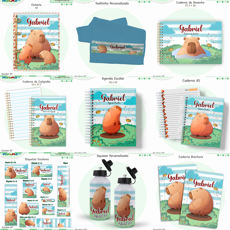 Arquivo Encadernação Kit Escolar - Capivara 1