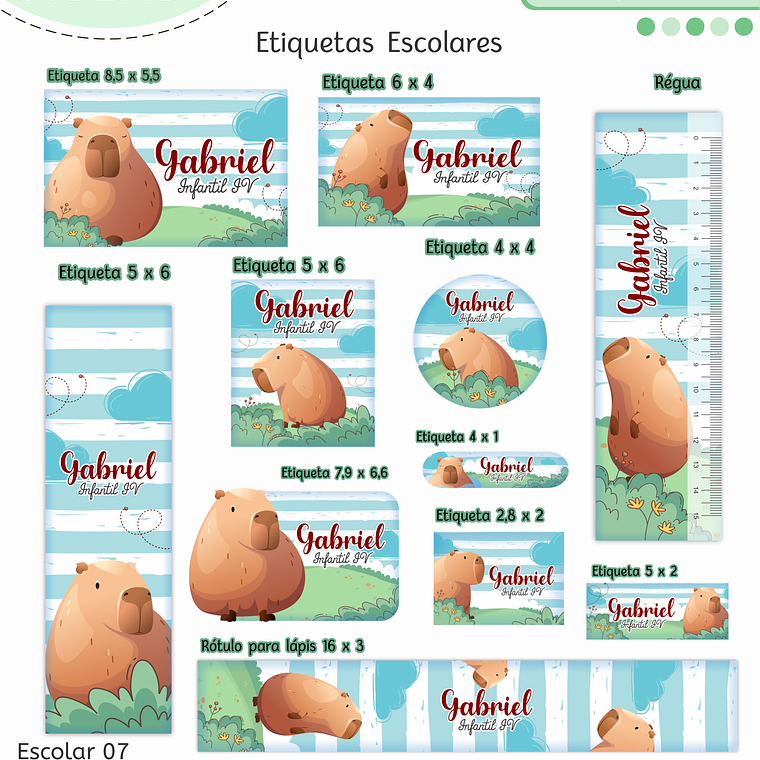 Arquivo Encadernação Kit Escolar - Capivara 6