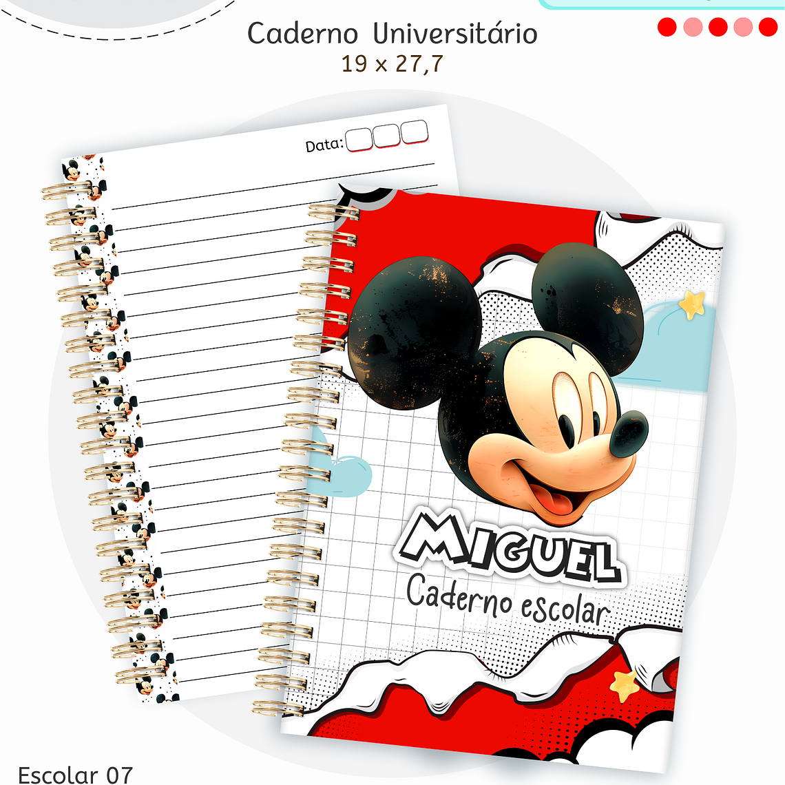 Arquivo Encadernação Kit Escolar - Mickey 3