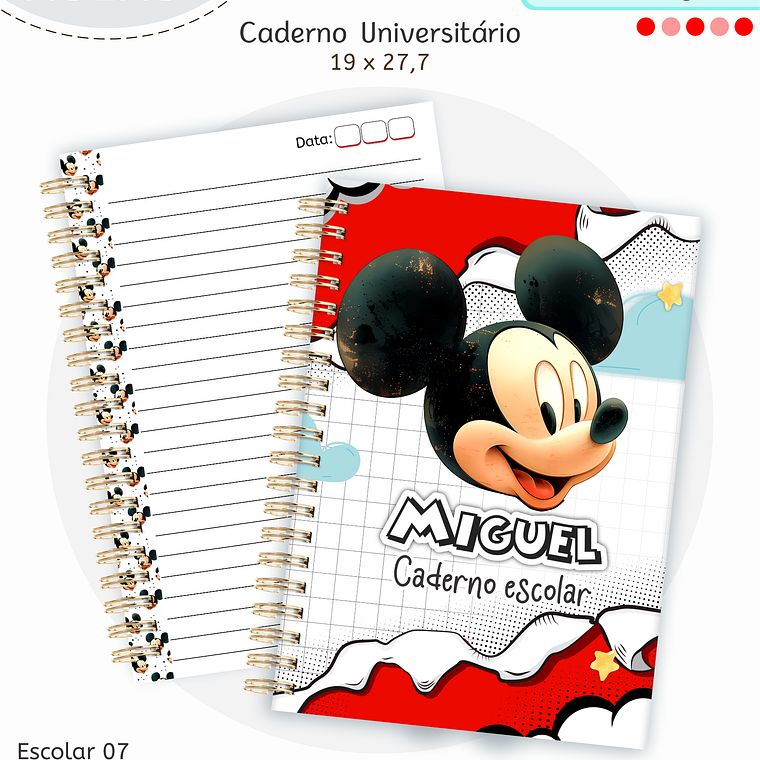 Arquivo Encadernação Kit Escolar - Mickey 3