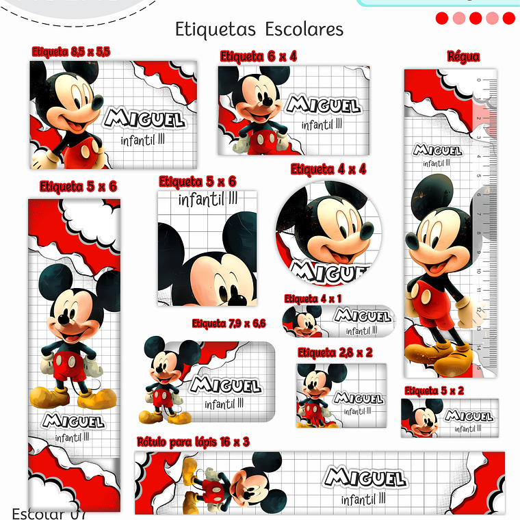 Arquivo Encadernação Kit Escolar - Mickey 4