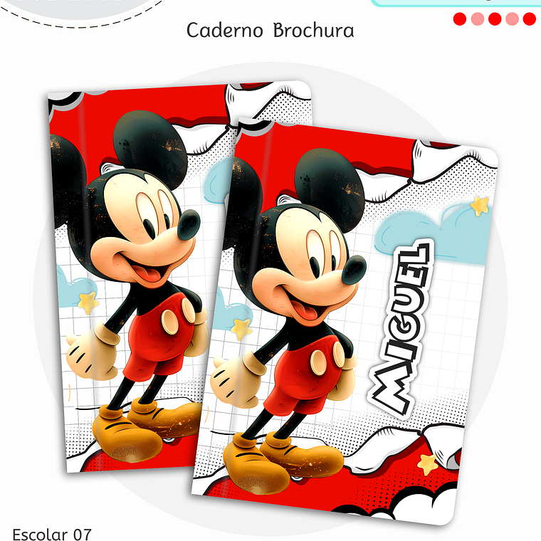 Arquivo Encadernação Kit Escolar - Mickey 5