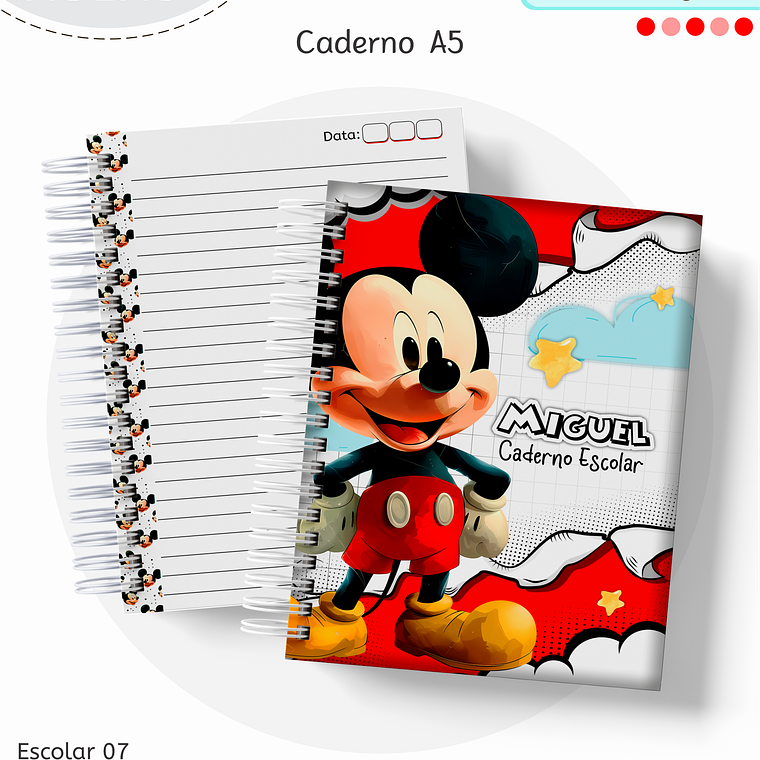 Arquivo Encadernação Kit Escolar - Mickey 12