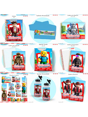 Arquivo Encadernação Kit Escolar - Roblox