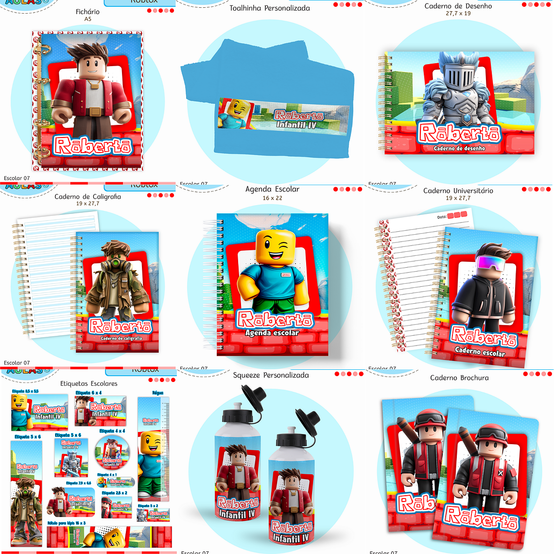 Arquivo Encadernação Kit Escolar - Roblox 1