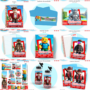 Arquivo Encadernação Kit Escolar - Roblox