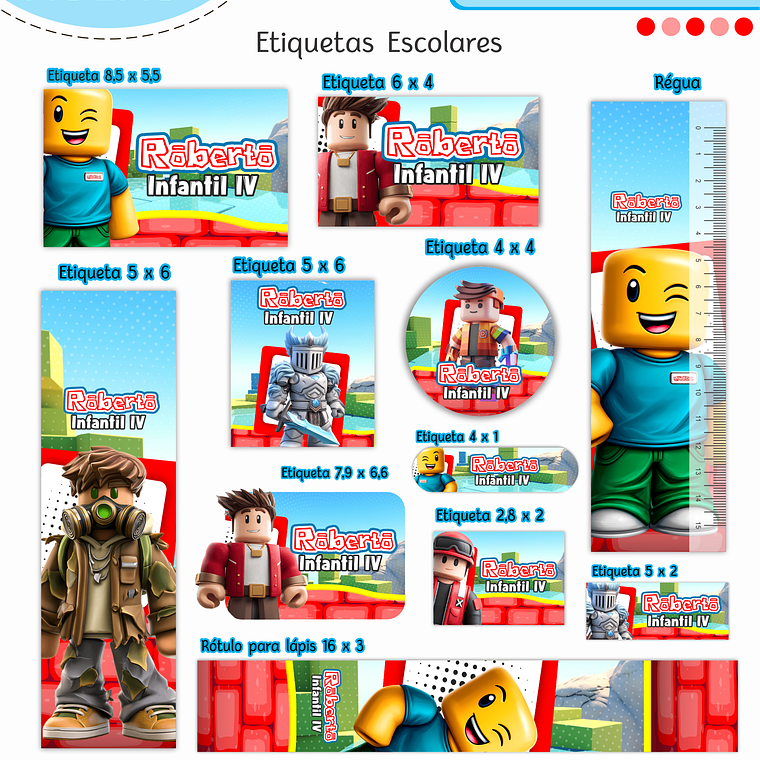 Arquivo Encadernação Kit Escolar - Roblox 12