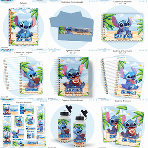 Arquivo Encadernação Kit Escolar - Stitch
