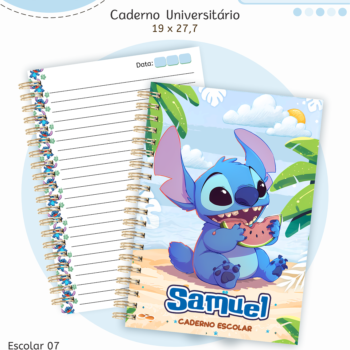 Arquivo Encadernação Kit Escolar - Stitch 2