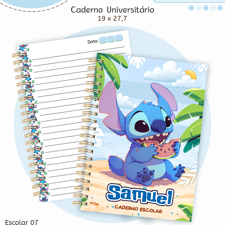 Arquivo Encadernação Kit Escolar - Stitch 2