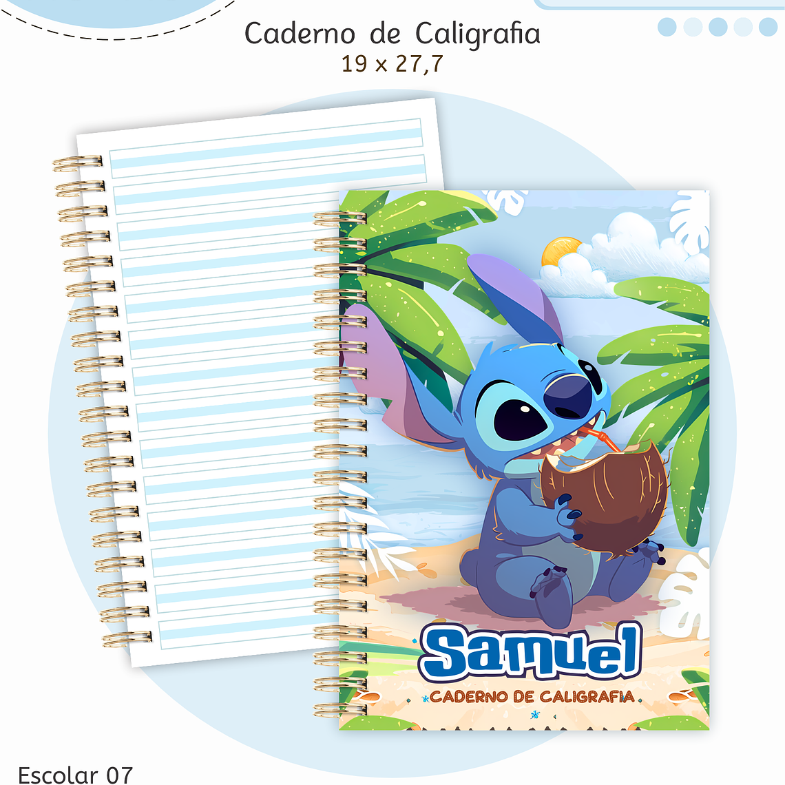 Arquivo Encadernação Kit Escolar - Stitch 3