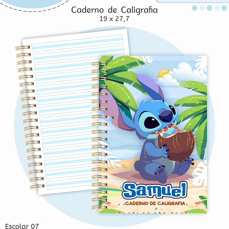 Arquivo Encadernação Kit Escolar - Stitch 3