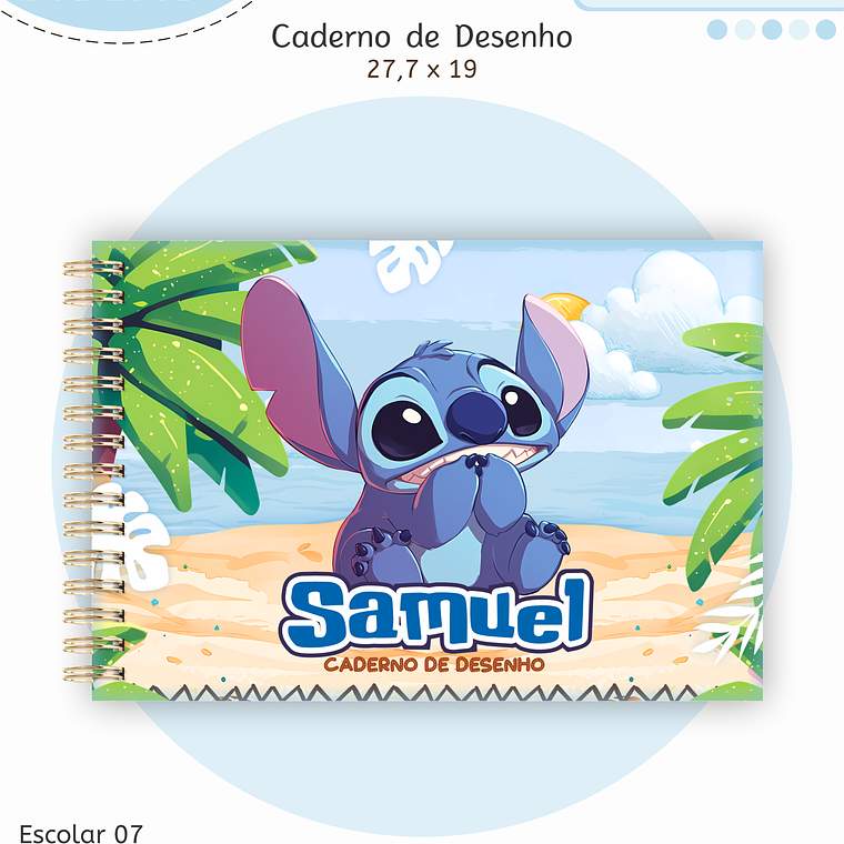 Arquivo Encadernação Kit Escolar - Stitch 5