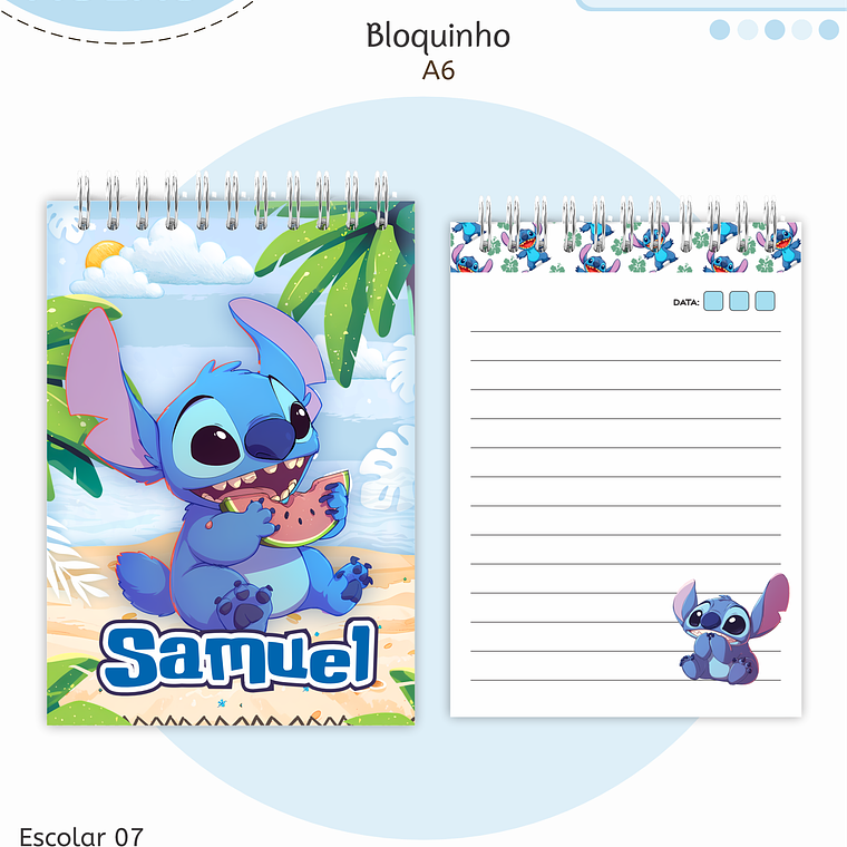 Arquivo Encadernação Kit Escolar - Stitch 8