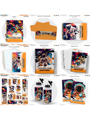 Arquivo Encadernação Kit Escolar - Astronauta
