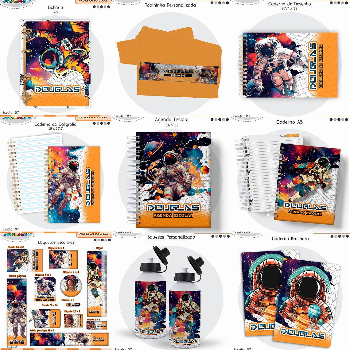 Arquivo Encadernação Kit Escolar - Astronauta 1