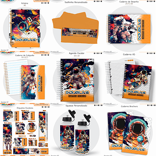 Arquivo Encadernação Kit Escolar - Astronauta