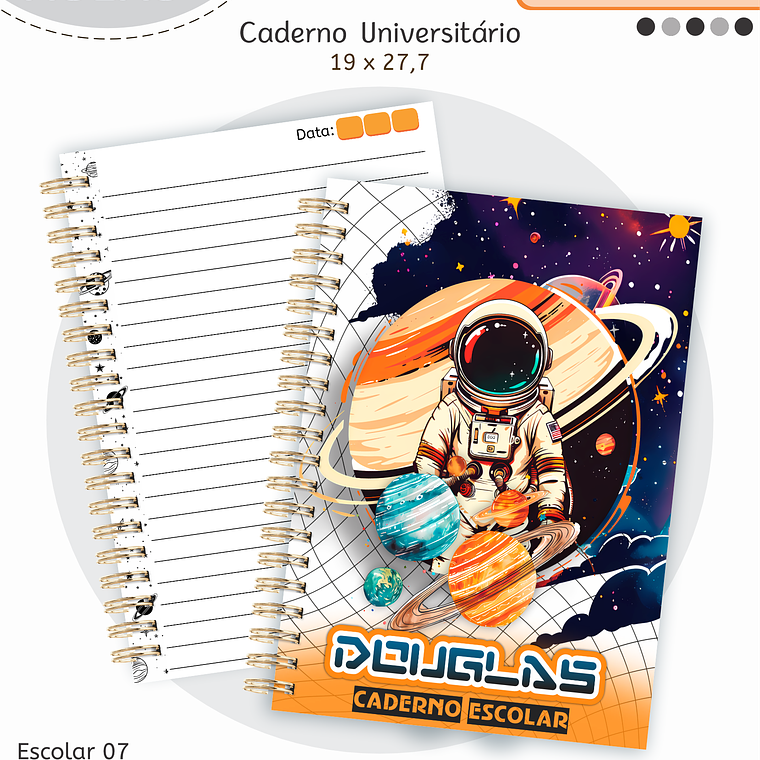 Arquivo Encadernação Kit Escolar - Astronauta 7