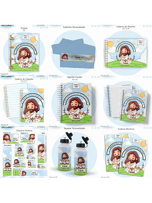 Arquivo Encadernação Kit Escolar - Cristão Menino