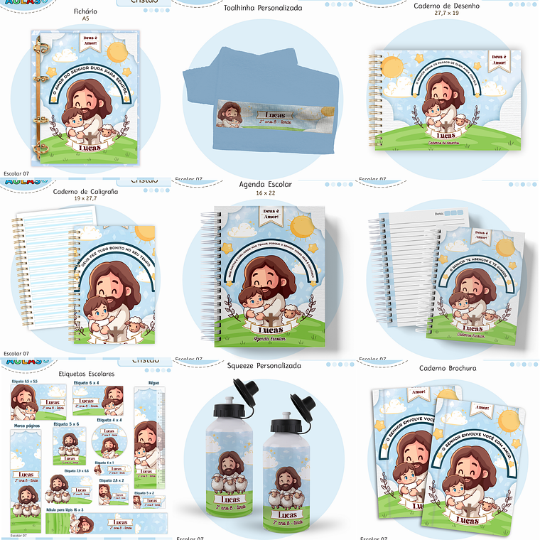 Arquivo Encadernação Kit Escolar - Cristão Menino 1
