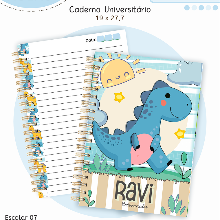 Arquivo Encadernação Kit Escolar - Dino 6