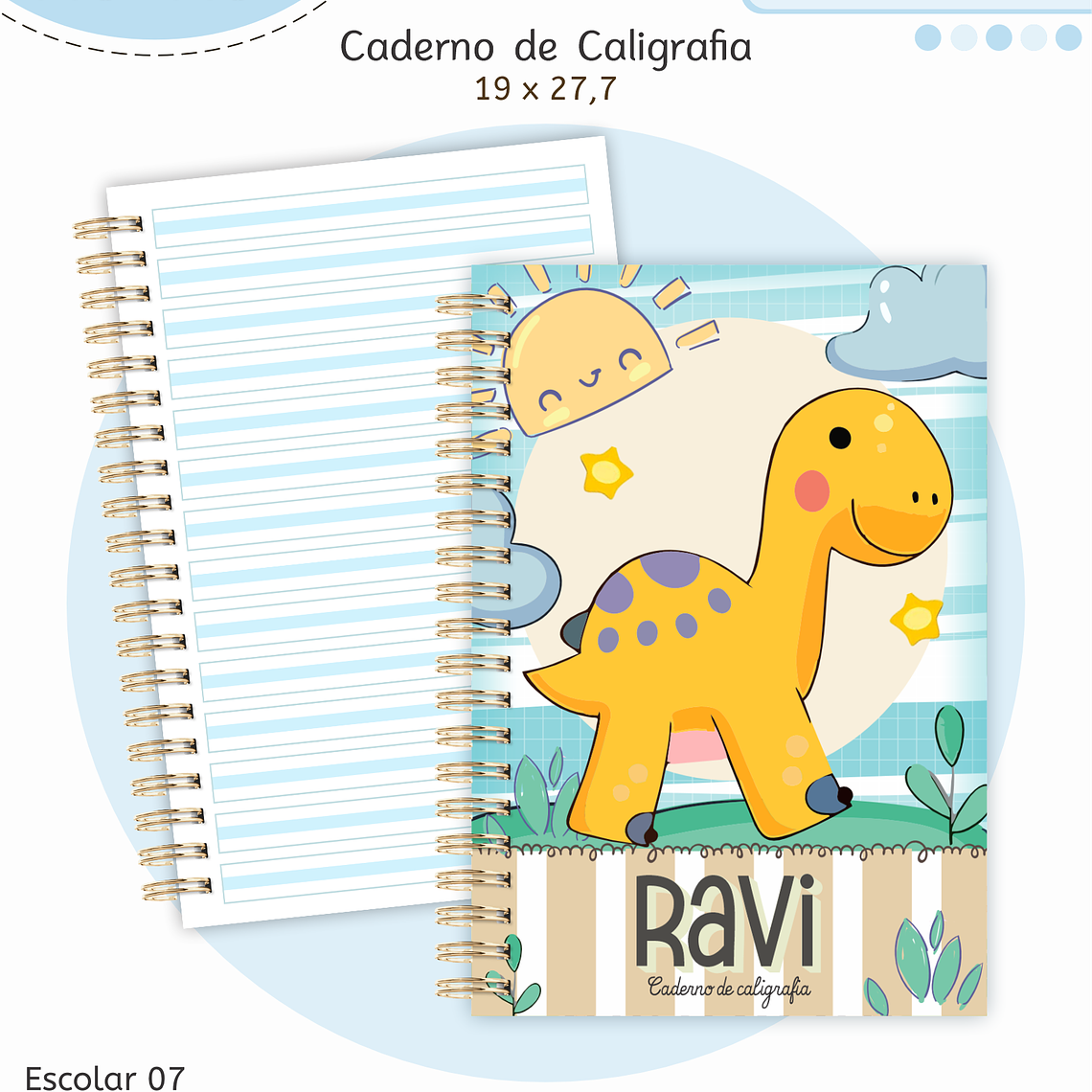 Arquivo Encadernação Kit Escolar - Dino 7