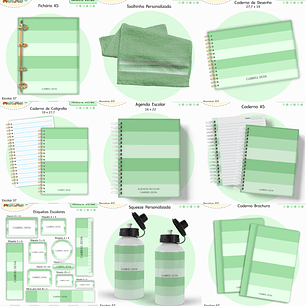 Arquivo Encadernação Kit Escolar - Verde Neutro