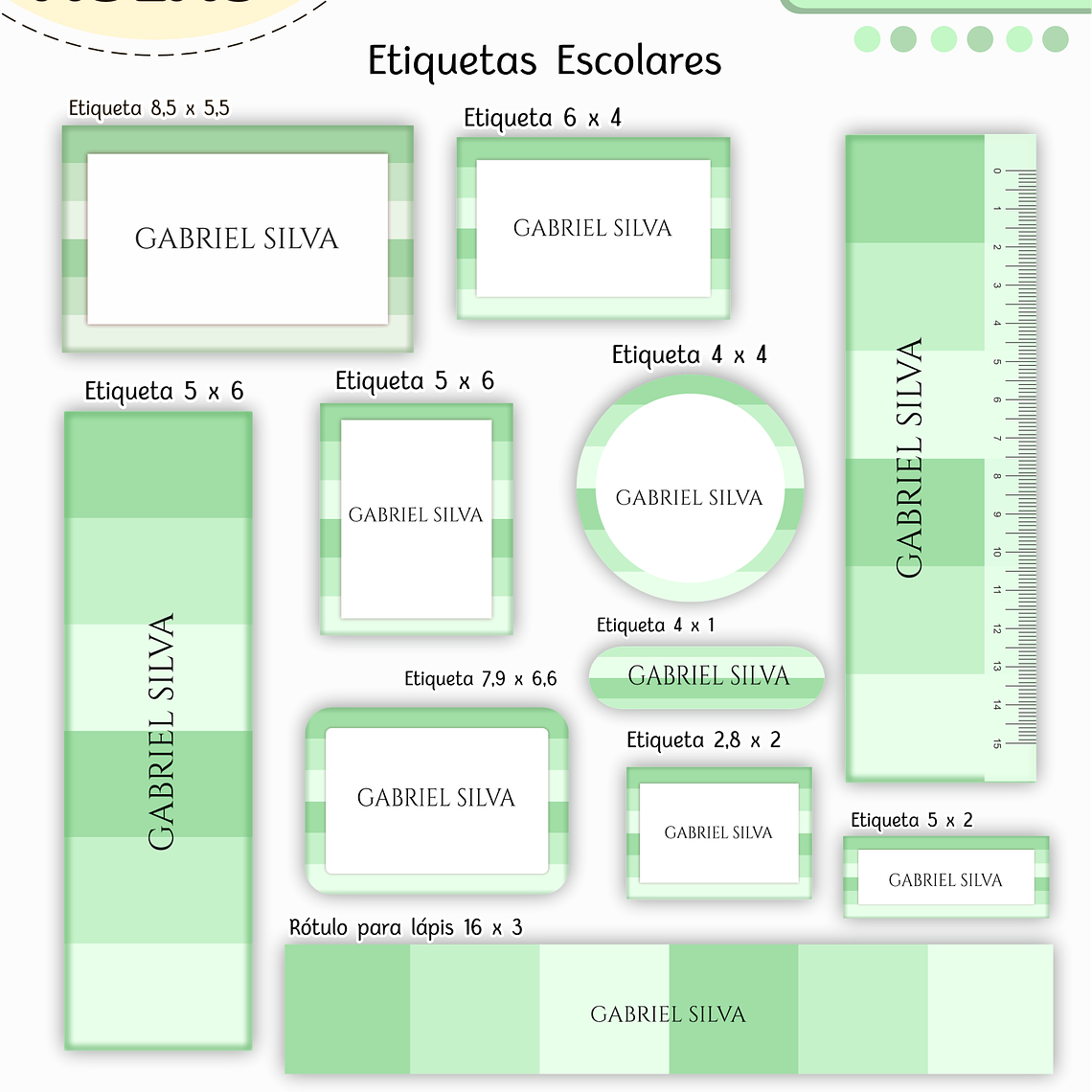 Arquivo Encadernação Kit Escolar - Verde Neutro 4