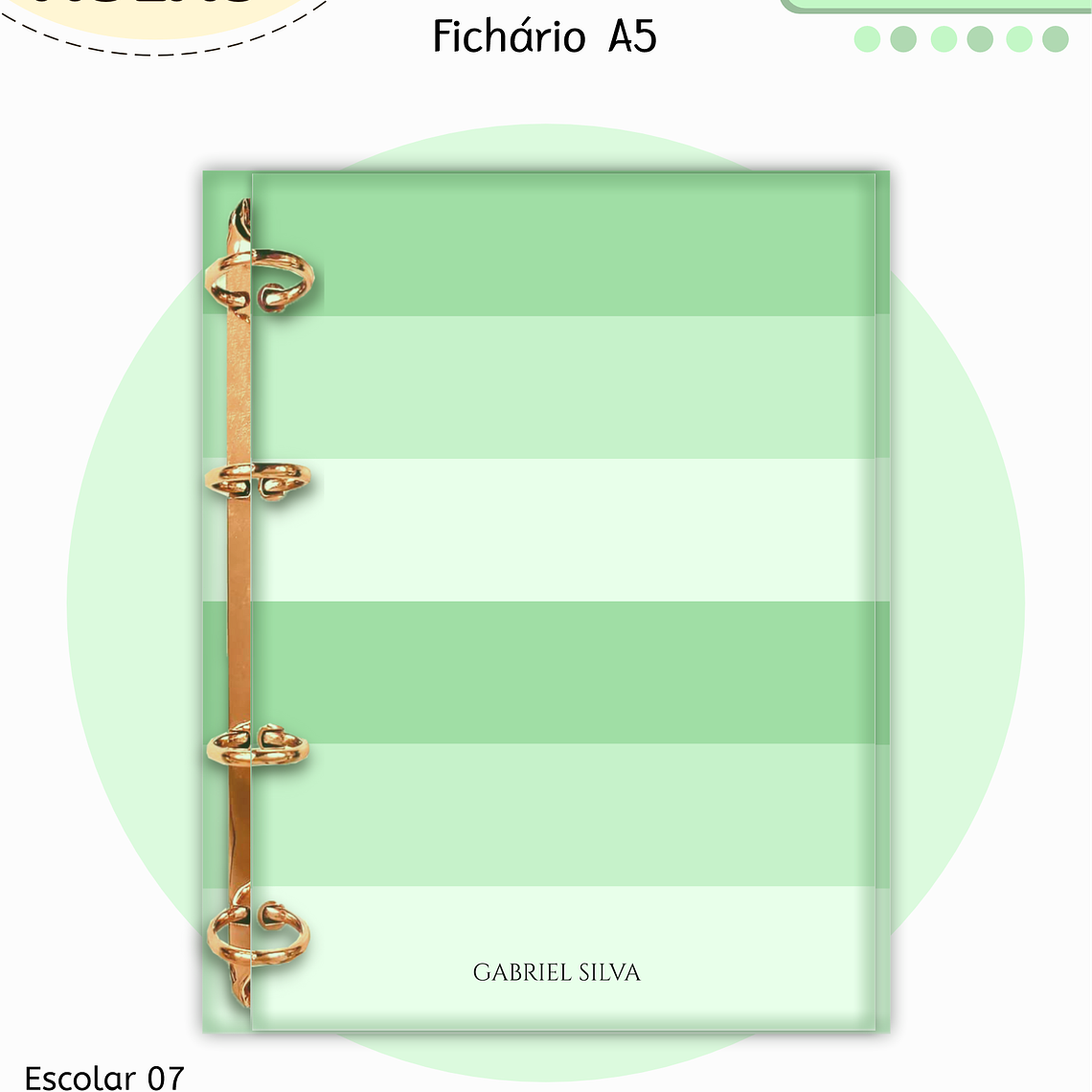 Arquivo Encadernação Kit Escolar - Verde Neutro 7