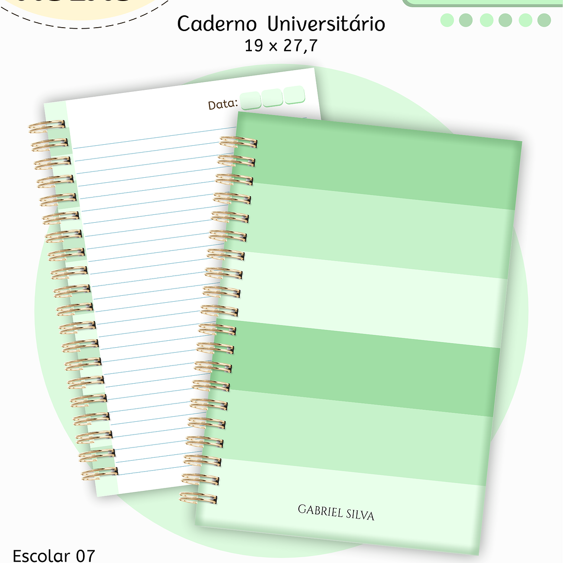 Arquivo Encadernação Kit Escolar - Verde Neutro 8