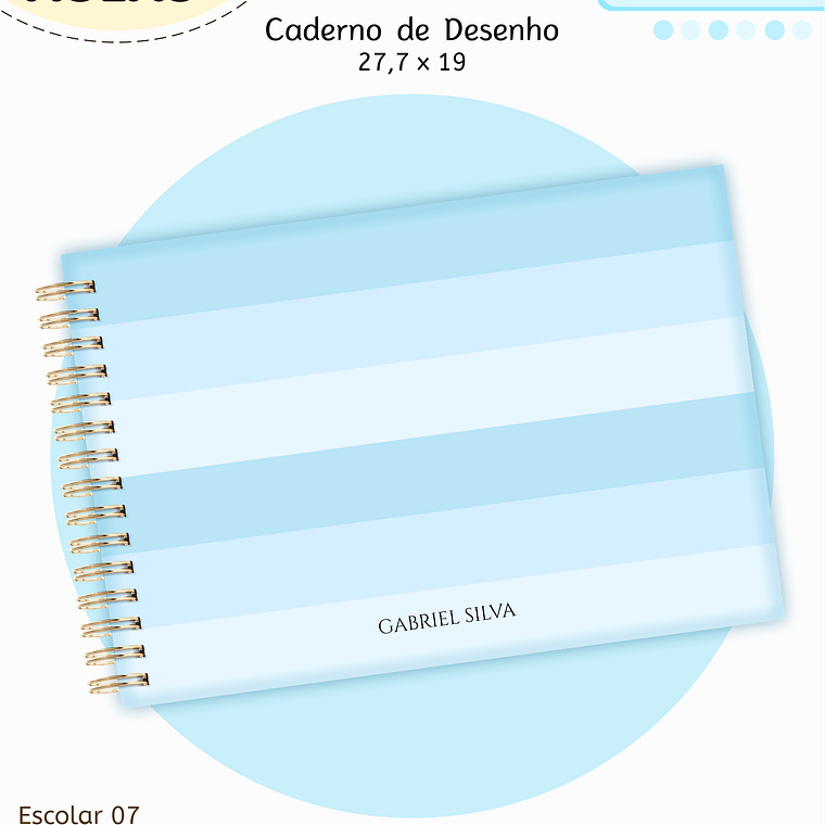 Arquivo Encadernação Kit Escolar - Azul Neutro 2