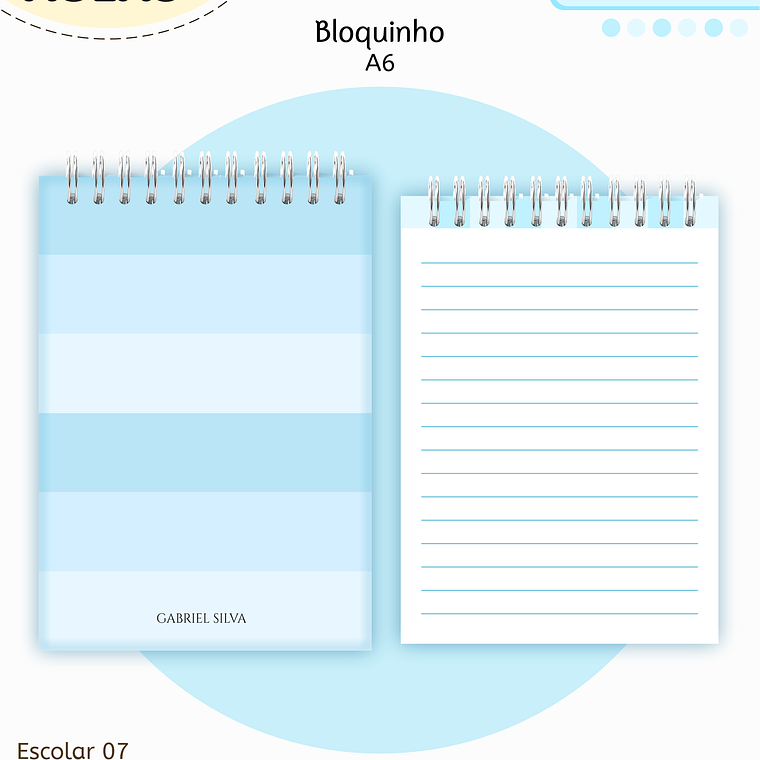 Arquivo Encadernação Kit Escolar - Azul Neutro 3