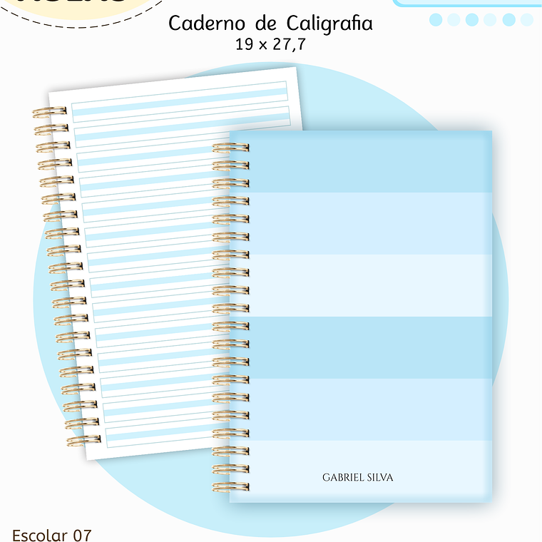 Arquivo Encadernação Kit Escolar - Azul Neutro 6