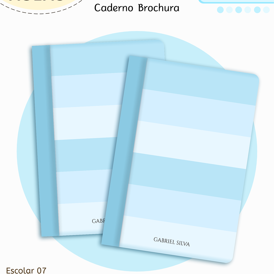 Arquivo Encadernação Kit Escolar - Azul Neutro 7