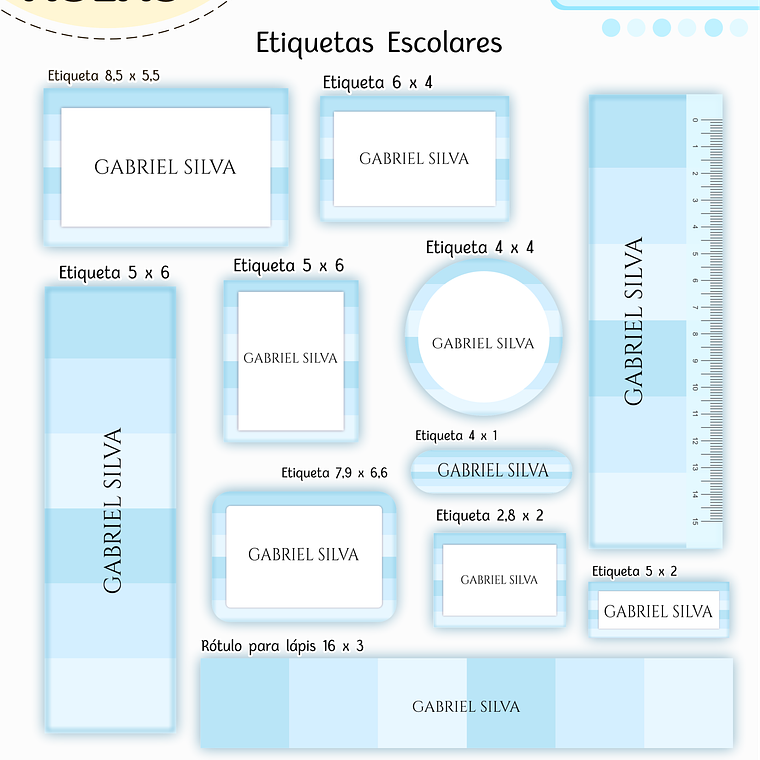 Arquivo Encadernação Kit Escolar - Azul Neutro 8