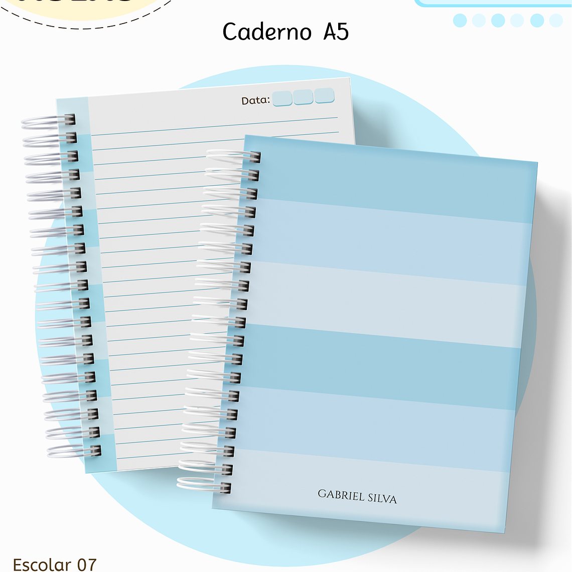 Arquivo Encadernação Kit Escolar - Azul Neutro 10