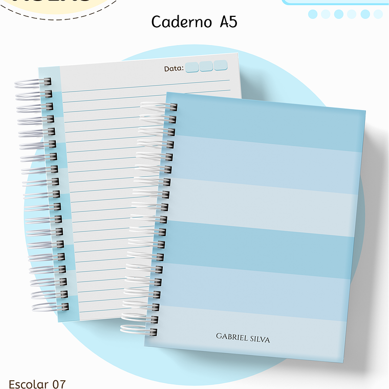 Arquivo Encadernação Kit Escolar - Azul Neutro 10