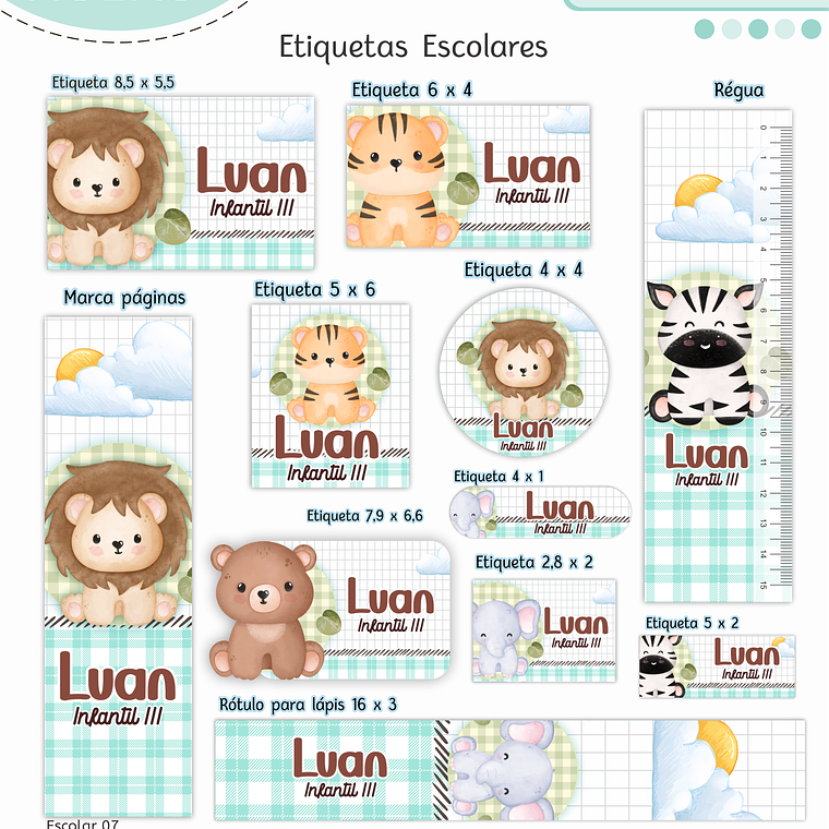 Arquivo Encadernação Kit Escolar - Bichinhos 11