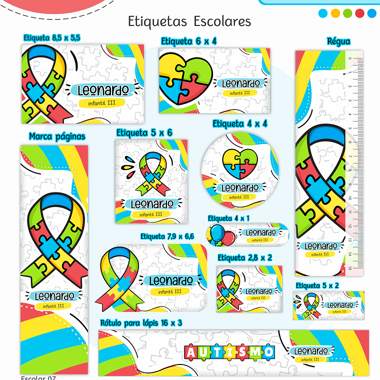 Arquivo Encadernação Kit Escolar - Autismo 13