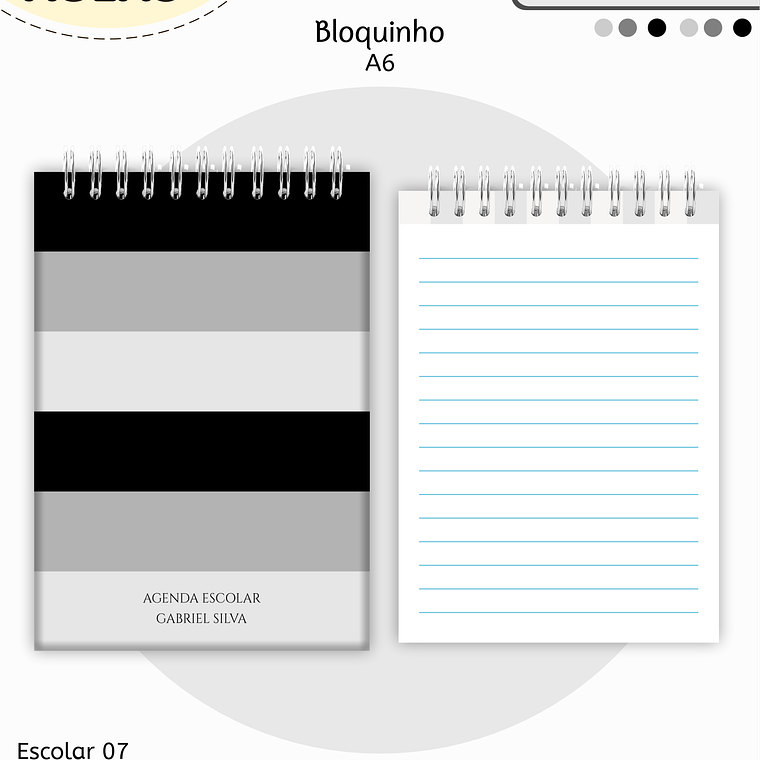Arquivo Encadernação Kit Escolar - Cinza e Preto 3