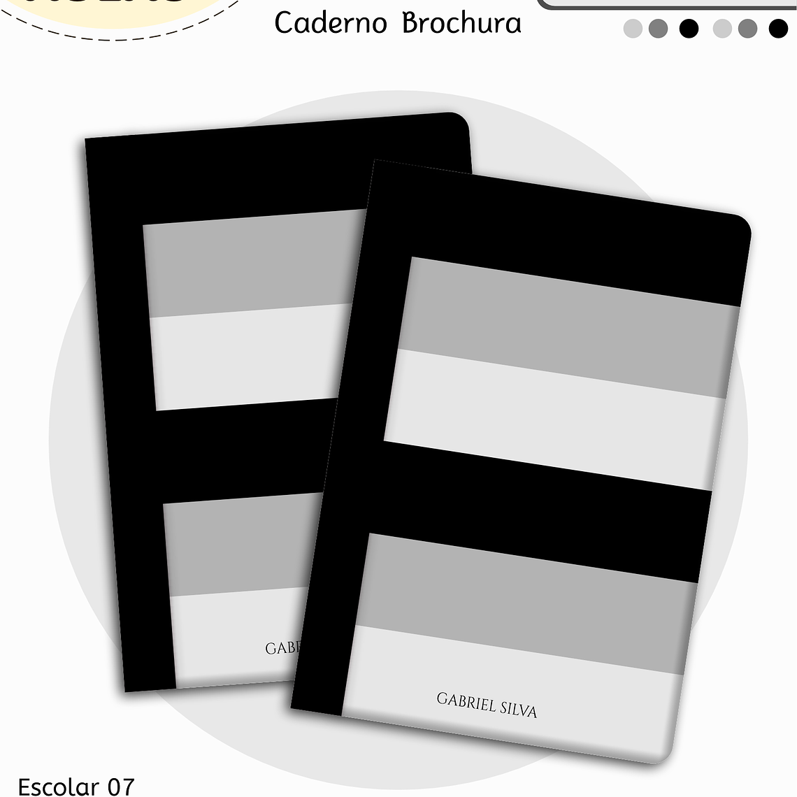 Arquivo Encadernação Kit Escolar - Cinza e Preto 4