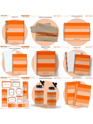 Arquivo Encadernação Kit Escolar - Laranja Neutro