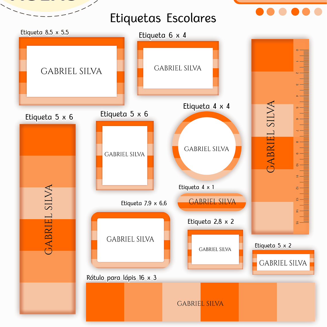 Arquivo Encadernação Kit Escolar - Laranja Neutro 4