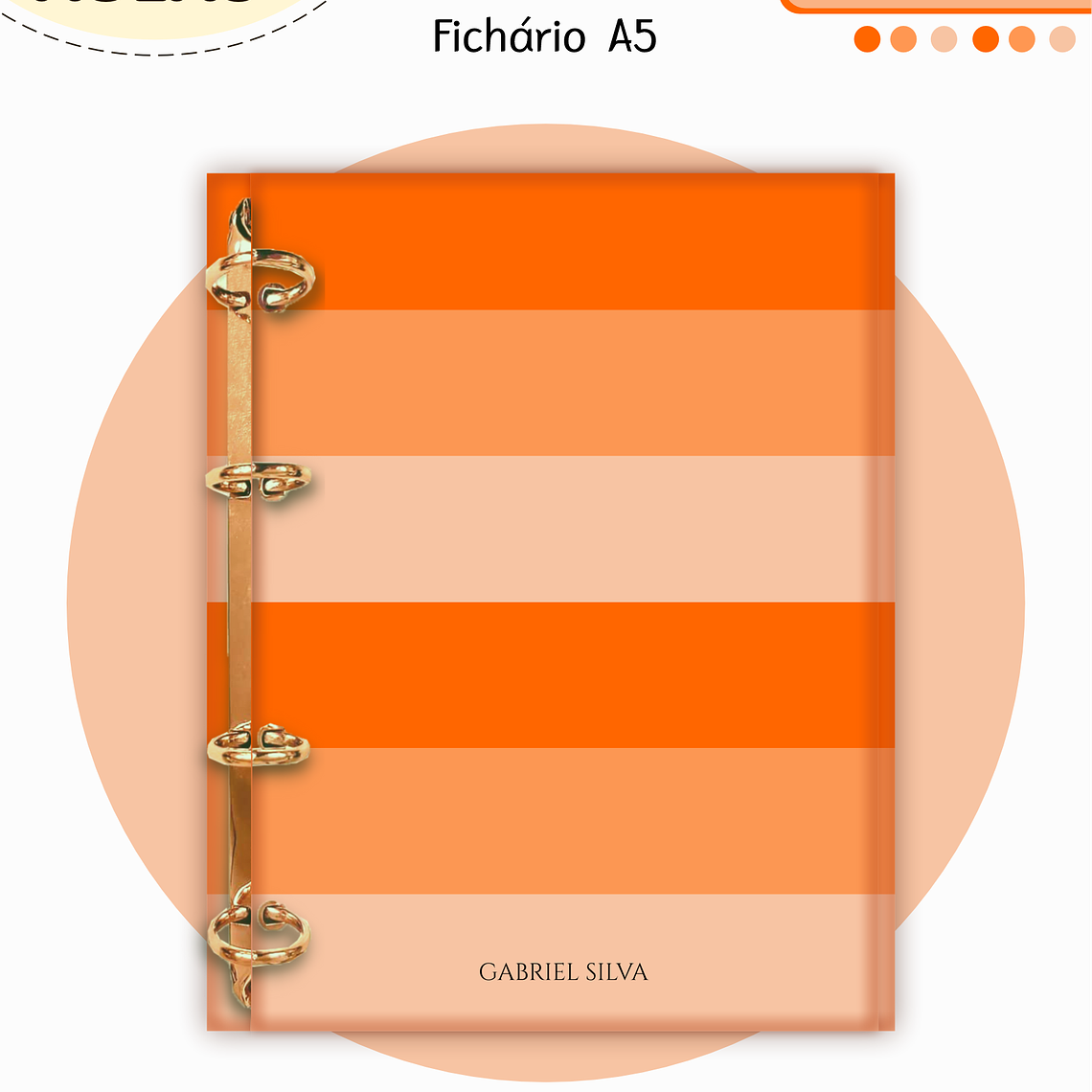 Arquivo Encadernação Kit Escolar - Laranja Neutro 5