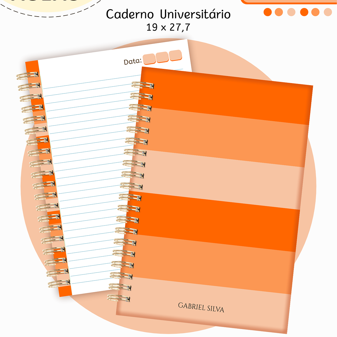 Arquivo Encadernação Kit Escolar - Laranja Neutro 8
