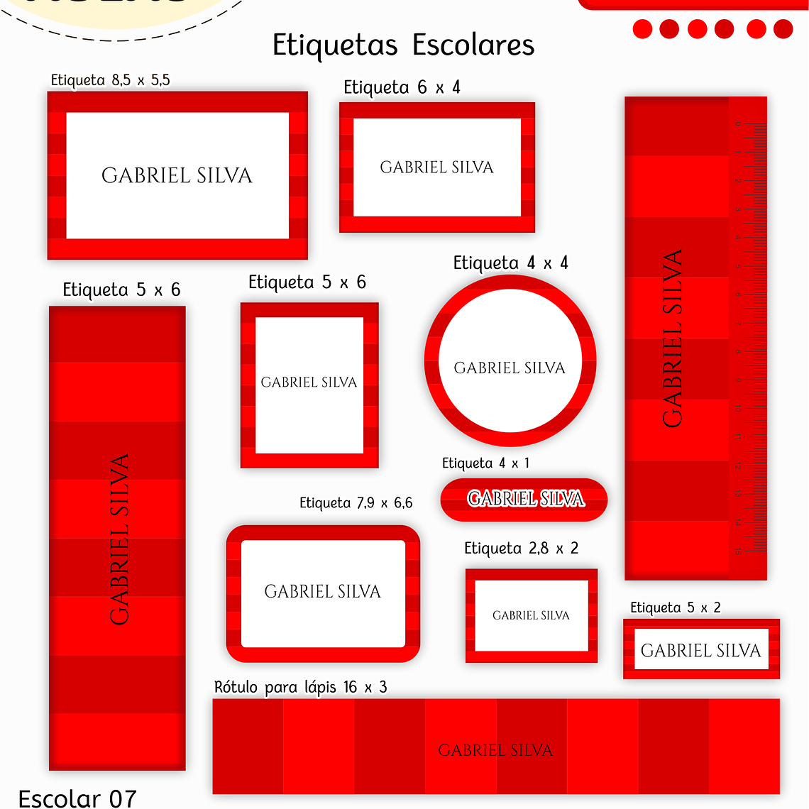 Arquivo Encadernação Kit Escolar - Vermelho Neutro 3