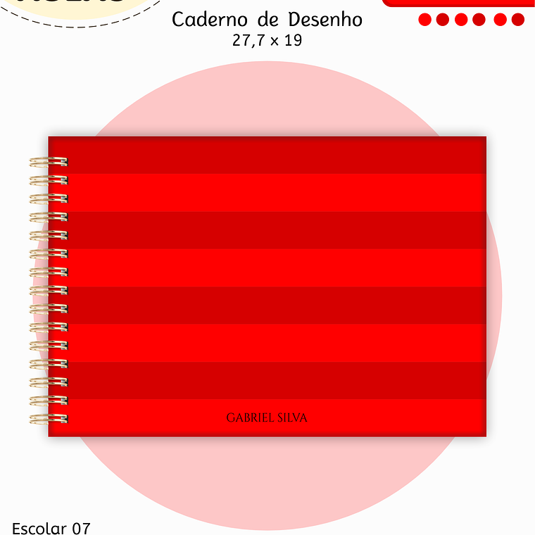 Arquivo Encadernação Kit Escolar - Vermelho Neutro 5