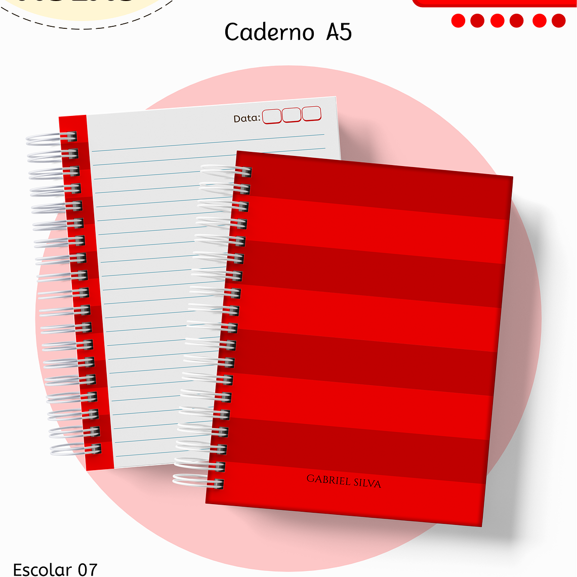 Arquivo Encadernação Kit Escolar - Vermelho Neutro 7