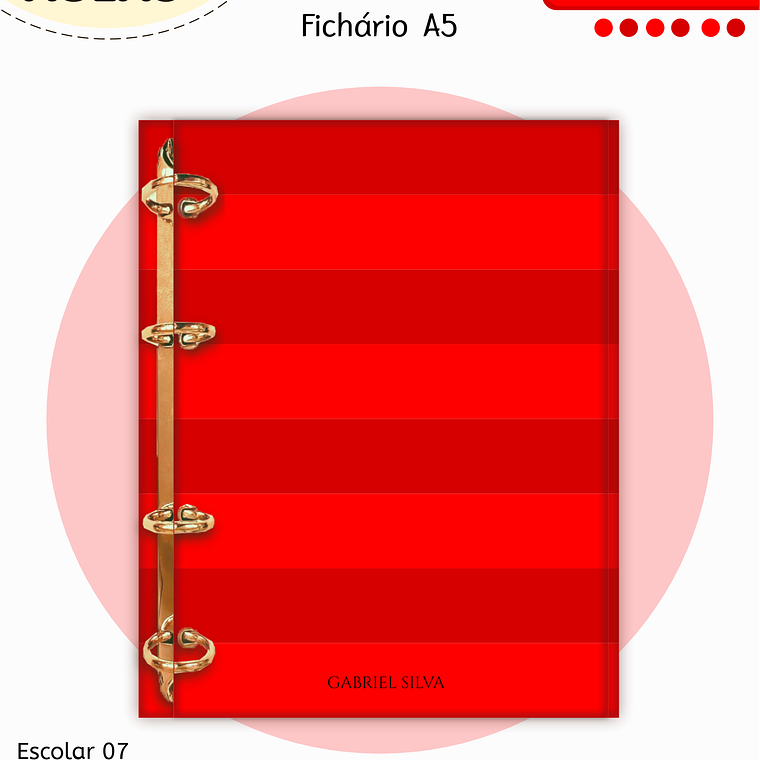 Arquivo Encadernação Kit Escolar - Vermelho Neutro 10