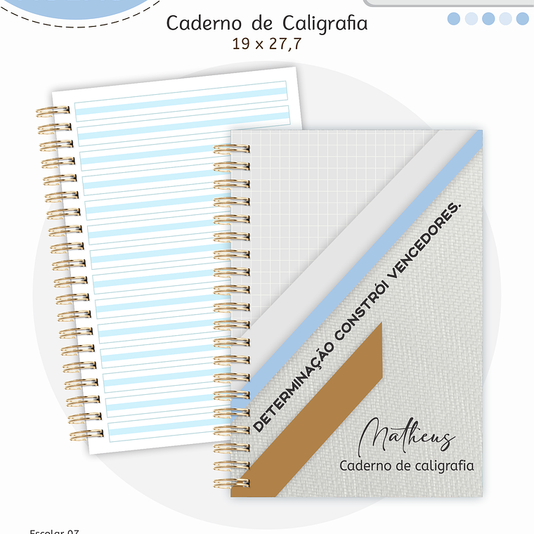 Arquivo Encadernação Kit Escolar - Pastel Menino 3